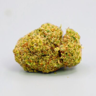 Botão de CBD Mimosa, variedade cultivada dentro de casa.