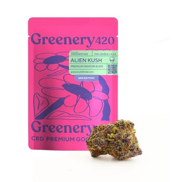 Flores CBD Alien Kush da Greenery 420 edição limitada
