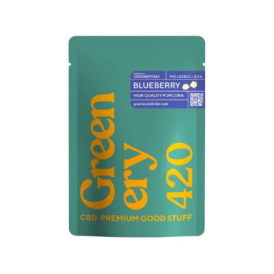 Nova pipoca de mirtilo com botões de qualidade premium da greenery 420