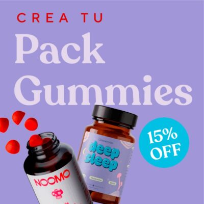Banner Pack Gummies Greenery420 com Deep Sleep Gummies e Noomo 15 por cento de desconto